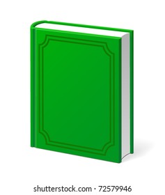 Green vintage book isolated vector illustration