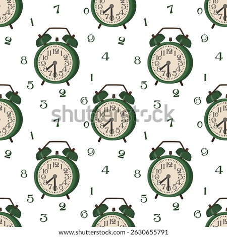 
Green vintage clock on white background seamless pattern, design of Green vintage clock collection. Design for ad and banner.