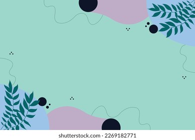 Green Vintage Flower Background with abstract shape vector