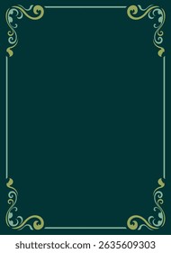 Marco de la vendimia verde, borde abstracto, patrón de la vendimia, decoración de la cubierta del libro, Elementos gráficos