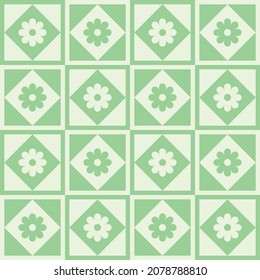 Green Vintage Fun Funky 70s 90s Daisy Phone Case Background Stationary Fashion Textile Repeat Seamless Pattern