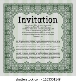 Green Vintage invitation. Customizable, Easy to edit and change colors. Easy to print. Lovely design. 