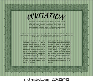  Green Vintage invitation. Money Pattern design. Customizable, Easy to edit and change colors. With guilloche pattern and background. 