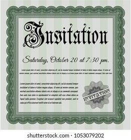  Green Vintage invitation. Nice design. Vector illustration. Complex background. 