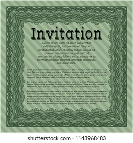 Green Vintage invitation template. Customizable, Easy to edit and change colors. Printer friendly. Nice design. 