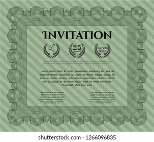 Green Vintage invitation template. Customizable, Easy to edit and change colors. Easy to print. Superior design. 