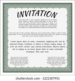 Green Vintage invitation template. Modern design. Printer friendly. Customizable, Easy to edit and change colors. 