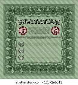 Green Vintage invitation template. With quality background. Customizable, Easy to edit and change colors. Nice design. 