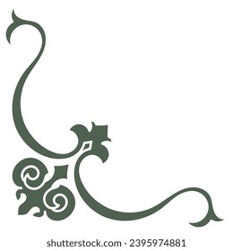 green vintage lines For decorating cards with vintage corners