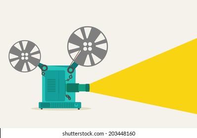 green vintage movie projector super 8