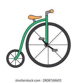 Green Vintage Penny Farthing Bicycle Illustration