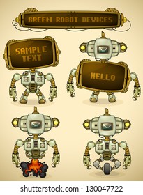 Green vintage robot devices