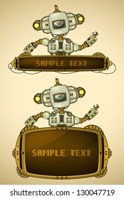 Green vintage robot with display