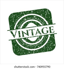 Green Vintage rubber grunge texture stamp
