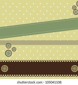 green vintage scrapbook background. vector illustration