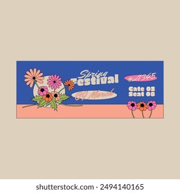 Green Vintage Spring Festival Ticket