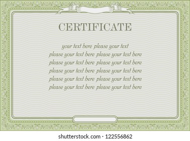 green vintage template for the certificate