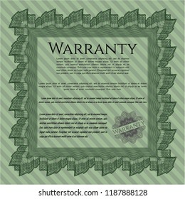 Green Vintage Warranty Certificate template. Cordial design. Easy to print. Customizable, Easy to edit and change colors. 