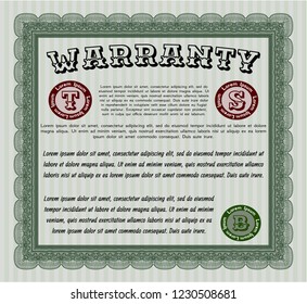 Green Vintage Warranty Certificate template. With quality background. Elegant design. Customizable, Easy to edit and change colors. 