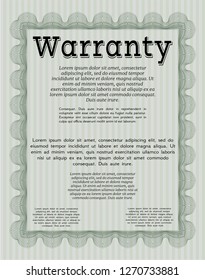Green Vintage Warranty template. Artistry design. With quality background. Customizable, Easy to edit and change colors. 