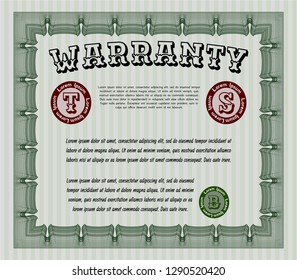 Green Vintage Warranty template. Customizable, Easy to edit and change colors. Easy to print. Sophisticated design. 