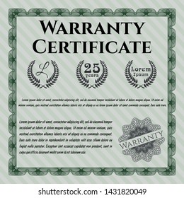 Green Vintage Warranty template. Customizable, Easy to edit and change colors. With linear background. Modern design. 