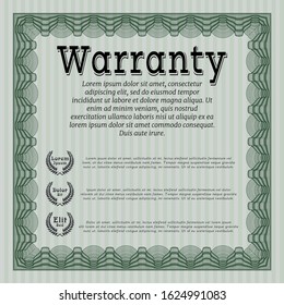 Green Vintage Warranty template. Printer friendly. Good design. Customizable, Easy to edit and change colors. 