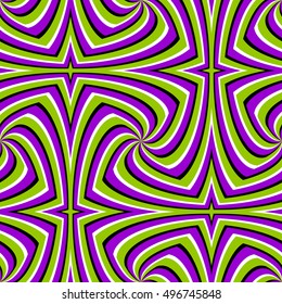 Green and violet background (optical illusion of movement). Seamless pattern.