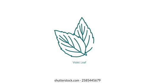 Green Violet Leaf Powdery Notes Vector Icon