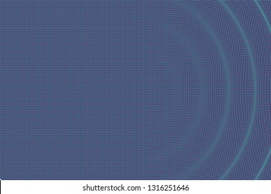 Green violet polygonal waves passing into the grid. 3D. Vector illustration.