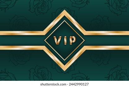 Green VIP invitation background in luxury style. Vector illustration