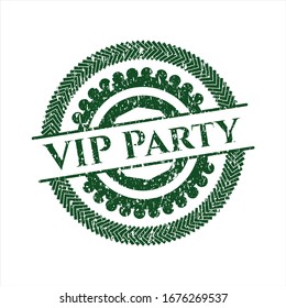 Green VIP Party distress grunge stamp