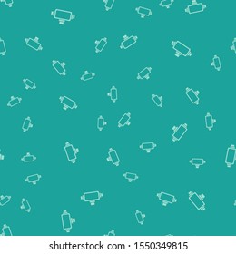 Green Virtual reality glasses icon isolated seamless pattern on green background. Stereoscopic 3d vr mask.  Vector Illustration