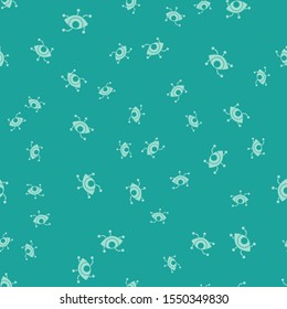 Green Virtual reality icon isolated seamless pattern on green background.  Vector Illustration