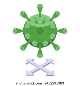 Green virus bacteria icon isometric vector. New model. Danger for health