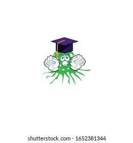 green virus cartoon design with hat
