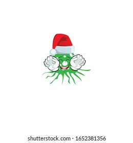 green virus cartoon design with hat