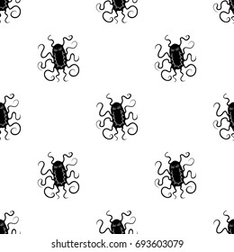 Green virus icon in black style isolated on white background. Viruses and bacteries symbol stock vector illustration.