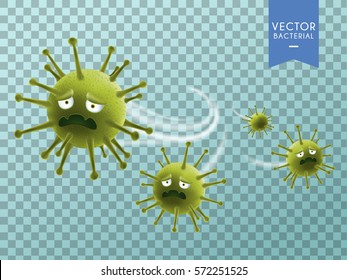 Green virus isolated on transparent background in 3d illustration