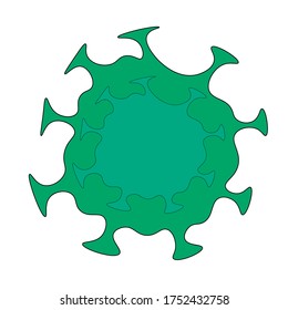 green virus molecule on a white background