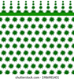 green virus pattern on the right background