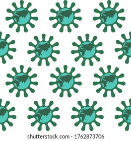 Icono de virus con tierra. El fondo es impecable.