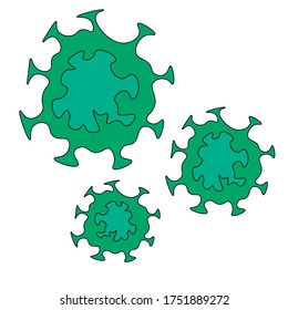 green virus three virus molecules