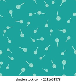 Green Virus under magnifying glass icon isolated seamless pattern on green background. Corona virus 2019-nCoV. Bacteria and germs, microbe, fungi.  Vector Illustration