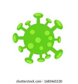 fondo blanco de aislamiento del vector de virus verde.