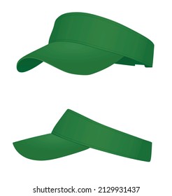 Green visor cap. vector illustration