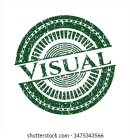 Green Visual distress rubber stamp with grunge texture