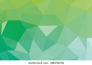 Grüner, lebhafter abstrakter, geometrischer Hintergrund, Vektorgrafik aus dem Dreieck der Polygone, Mosaik 