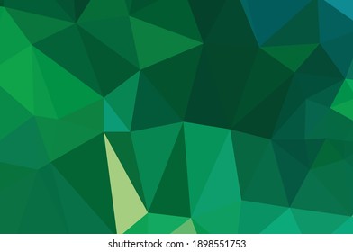 Green vivid abstract geometric background, vector from polygons triangle, mosaic 