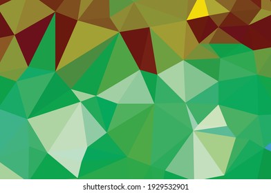 Green vivid abstract geometric background, vector from polygons triangle, mosaic 